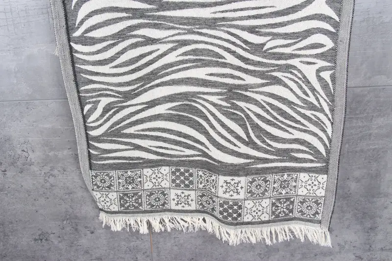 Wedding Gift Turkish Cotton Dark Green Striped Towel, 20x28 Inches