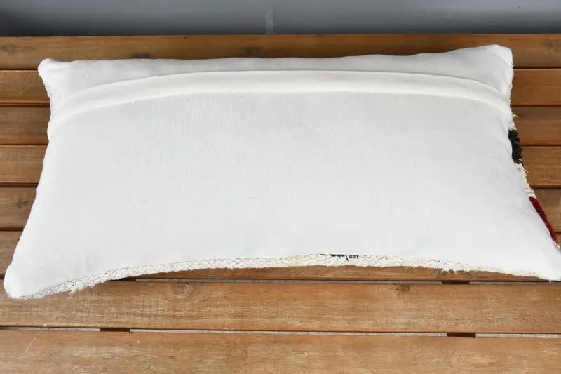 Kilim Pillow, Handmade Kilim Cushion, 12x24 White Pillow, Turkish Kilim Pillow, Southwestern Pillow, Yoga Pillow Sham, Pillow Case - 5