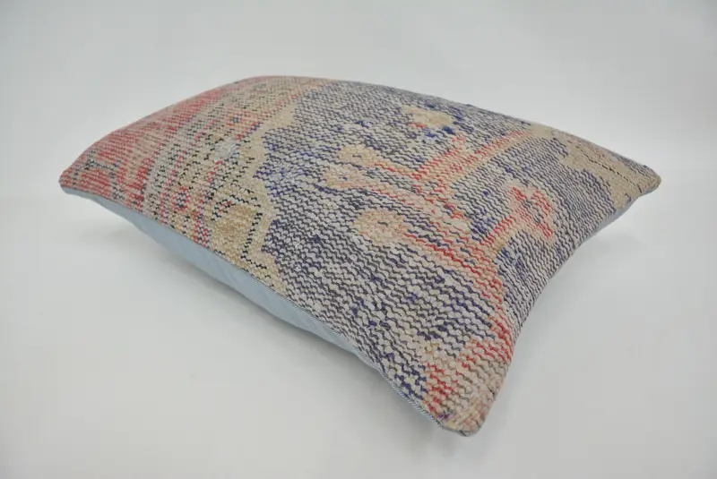 Turkish Pillow, Authentic Pillow, Outdoor Cushion, Antique Pillows, Vintage Kilim Pillow, 16x24 Blue Pillow, Cushion, Farmhouse Cushion Case - 6
