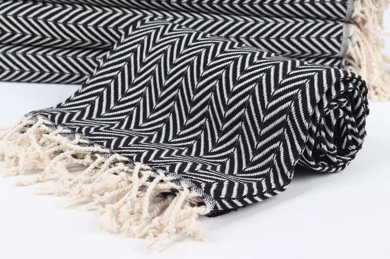 Home Decor Gifts, 70x40 Cotton Zig zag Towel, Organic towel, Summer Gift Ideas, Monogram Beach Towel, Bridemaids Beach Towel, Welcome Wedding Gift - 4