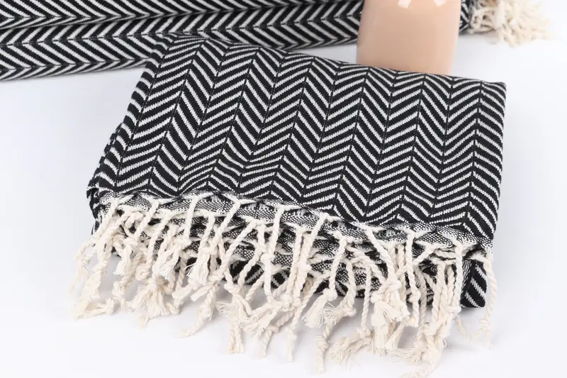 Home Decor Gifts, 70x40 Cotton Zig zag Towel, Organic towel, Summer Gift Ideas, Monogram Beach Towel, Bridemaids Beach Towel, Welcome Wedding Gift - 5