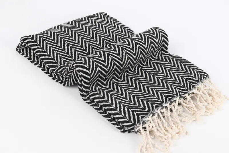 Home Decor Gifts, 70x40 Cotton Zig zag Towel, Organic towel, Summer Gift Ideas, Monogram Beach Towel, Bridemaids Beach Towel, Welcome Wedding Gift - 6