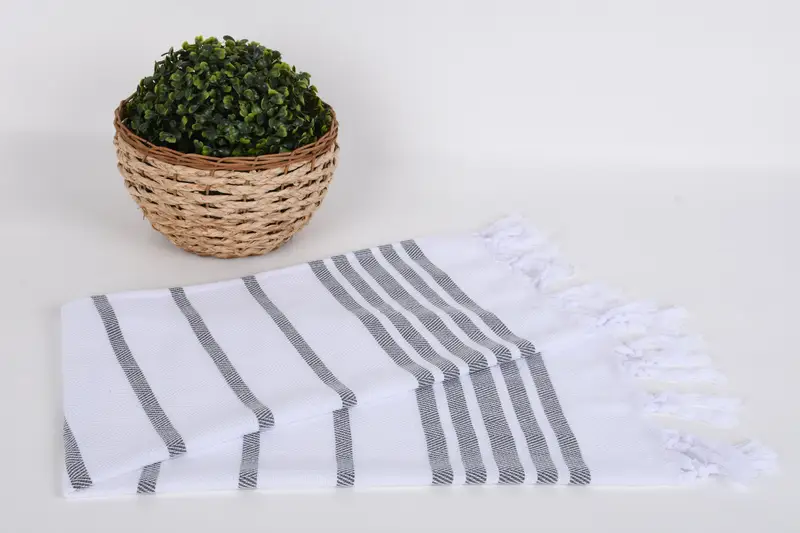 Ev için hediye, monogram mutfak havlu, monogramlı el havlu, kişiselleştirilmiş bulaşık havlu, 36x24 pamuklu balıksırtı havlu, el boyutu havlu - 4
