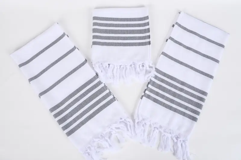 Ev için hediye, monogram mutfak havlu, monogramlı el havlu, kişiselleştirilmiş bulaşık havlu, 36x24 pamuklu balıksırtı havlu, el boyutu havlu - 6