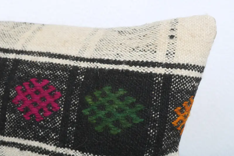 Kilim Pillow Cover, Cushion Case, Floor Pillow Case, Vintage Kilim Pillow, Sofa Pillow, 12x20 White Pillow, Couch Cushion, Antique Pillows - 5