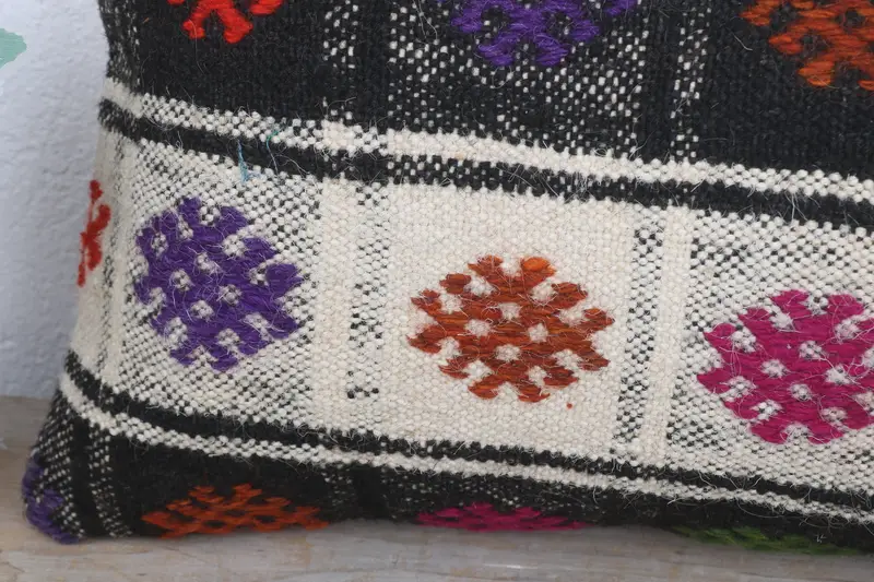 Kilim Pillow Cover, Cushion Case, Floor Pillow Case, Vintage Kilim Pillow, Sofa Pillow, 12x20 White Pillow, Couch Cushion, Antique Pillows - 3