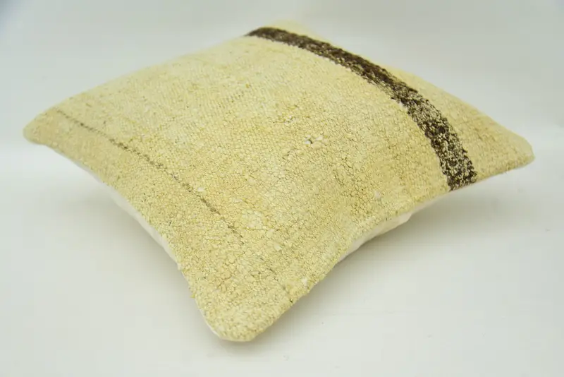 Neutral Pillow Case, Garden Pillow Sham, Pillow for Sofa, Interior Designer Pillow, Cushion Case, Tapestry Cushion, Boho Pillow, 16x16 Beige Cushion - 6