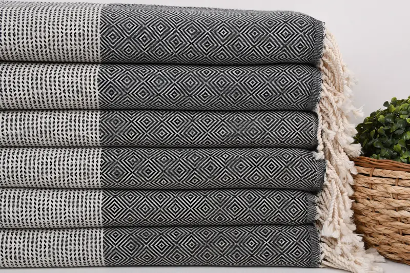 Best Friend Gift Ideas, Organic Towel, Lightweight towel, Summer Towel, Home Decor Gifts, 70x40 Cotton Chevron Towel, Custom Wedding Gift - 2