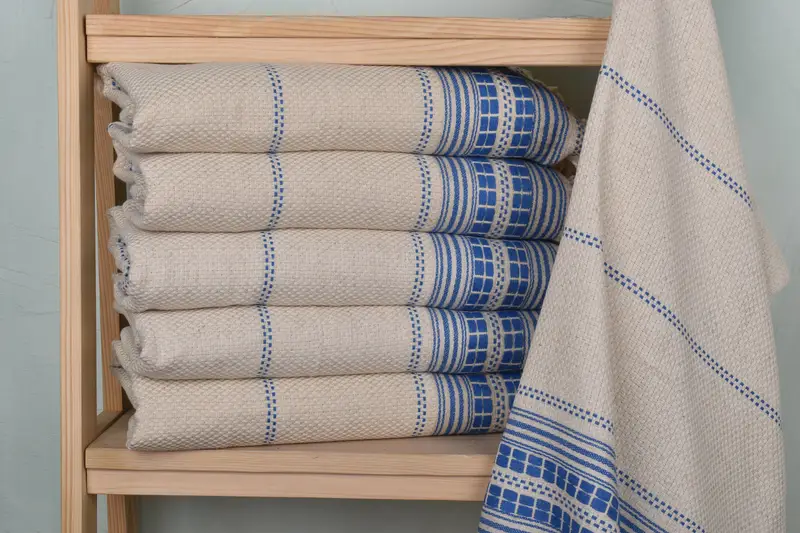 40x20 Linen Striped Towel, Wedding Gift, Guest Towel, Bachelor Gift, Boyfriend Gift, Holiday Towel, Personalized Hand Towel, Monogrammed Hand Towel - 2