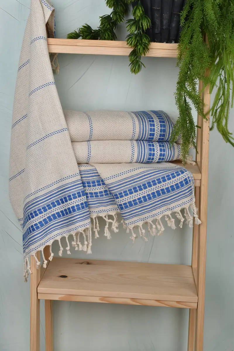 40x20 Linen Striped Towel, Wedding Gift, Guest Towel, Bachelor Gift, Boyfriend Gift, Holiday Towel, Personalized Hand Towel, Monogrammed Hand Towel - 6