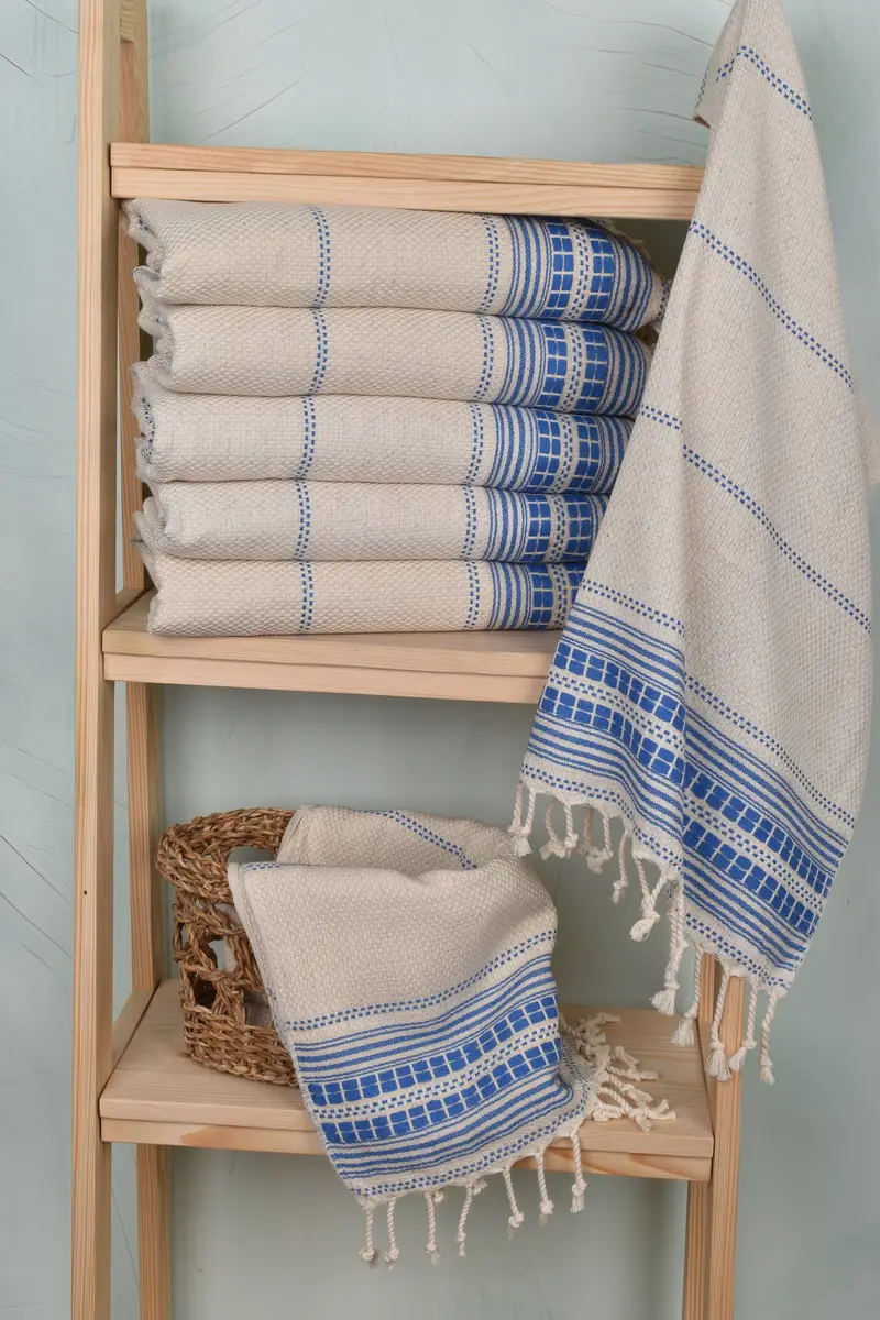 40x20 Linen Striped Towel, Wedding Gift, Guest Towel, Bachelor Gift, Boyfriend Gift, Holiday Towel, Personalized Hand Towel, Monogrammed Hand Towel - 3