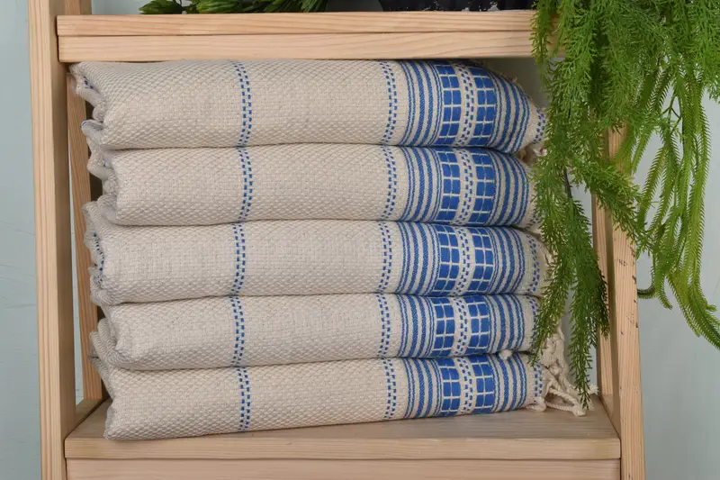 40x20 Linen Striped Towel, Wedding Gift, Guest Towel, Bachelor Gift, Boyfriend Gift, Holiday Towel, Personalized Hand Towel, Monogrammed Hand Towel - 1