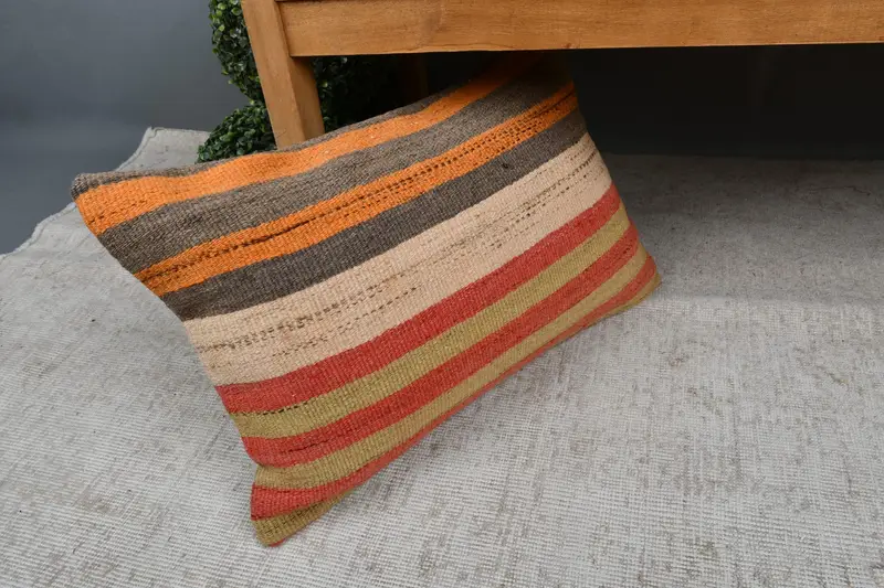 Antique Pillows, Authentic Cushion Cover, Pillow Cover, Office Chair Cushion Cover, Pillow for Couch, Turkish Pillow, 16x24 Red Pillow Case - 7