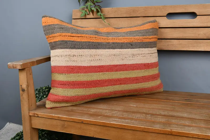Antique Pillows, Authentic Cushion Cover, Pillow Cover, Office Chair Cushion Cover, Pillow for Couch, Turkish Pillow, 16x24 Red Pillow Case - 1
