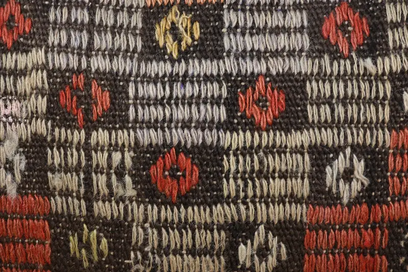 Boho Pillow, Knitted Pillow, Vintage Kilim Throw Pillow, Kilim Pillow, Pillow Sham, 12x36 Red Pillow Case, Handmade Rug Seat Pillow Case - 3