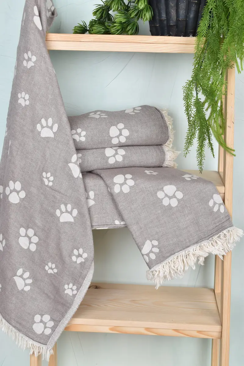 Turkish Beach Towel Personalized, Wedding Gift, 70x36 Cotton Paw Design Towel, Monogram Turkish Towel, Turkish Towel USA, Valentines Gift - 7