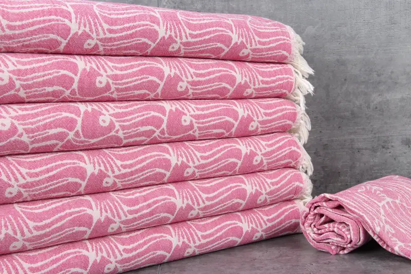 Monogram Hand Towel, Wedding Gift, Wedding Shower Gift, Turkish Tea Towel, Gift For Wedding Day, 40x24 Cotton Fish Design Towel, Monogram Towels - 2