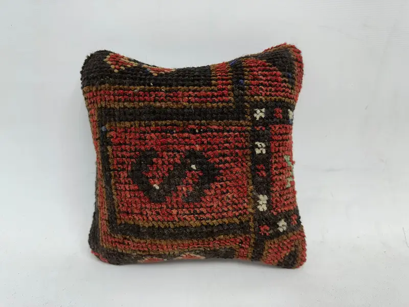 Pillow Case, Interior Designer Pillow, Authentic Pillow, Turkish Bench Cushion Case, Home Decor Pillow, 12x12 Red Cushion Case, Gift Pillow - 1