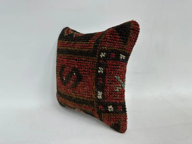 Pillow Case, Interior Designer Pillow, Authentic Pillow, Turkish Bench Cushion Case, Home Decor Pillow, 12x12 Red Cushion Case, Gift Pillow - 4