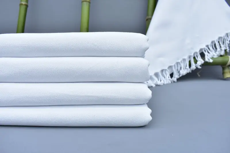 Turkish Towel White Organic Cotton Handmade 70x40 Inches