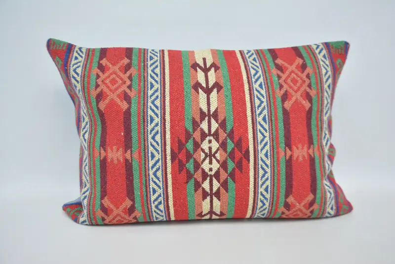 Christmas Cushion, Colorful Pillow Case, Cushion, 20x28 Red Pillow, Interior Designer Pillow, Vintage Kilim Throw Pillow, Ethnical Kilim Rug Pillow - 1