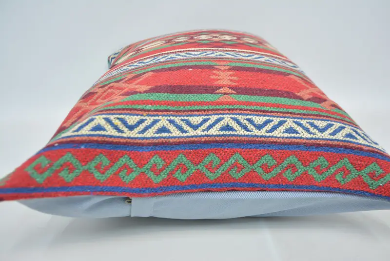 Christmas Cushion, Colorful Pillow Case, Cushion, 20x28 Red Pillow, Interior Designer Pillow, Vintage Kilim Throw Pillow, Ethnical Kilim Rug Pillow - 5