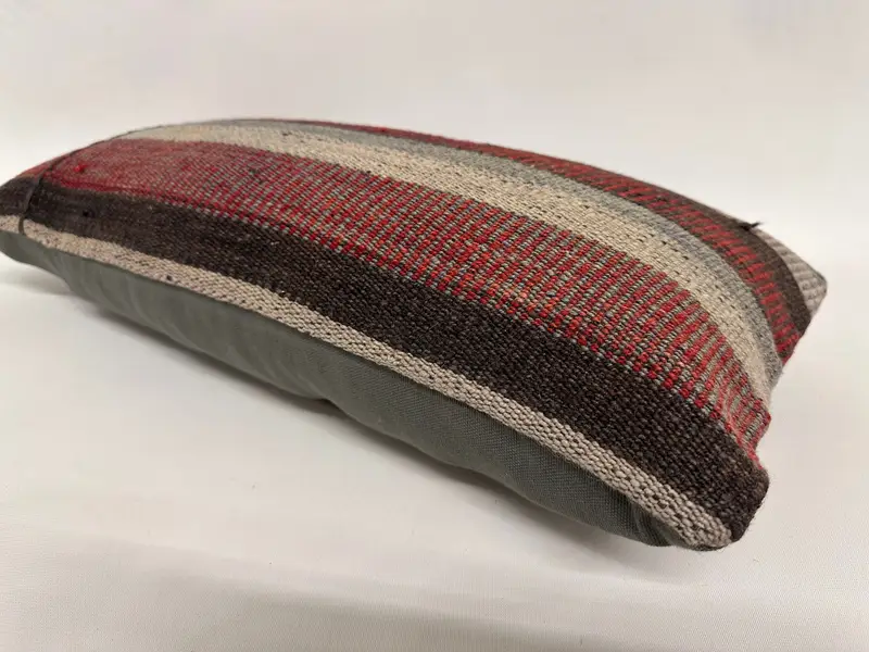 Toss Cushion Case, Pillow for Couch, Vintage Kilim Throw Pillow, Pillow, Rustic Pillow Case, 12x24 Brown Cushion Cover, Antique Pillows - 6