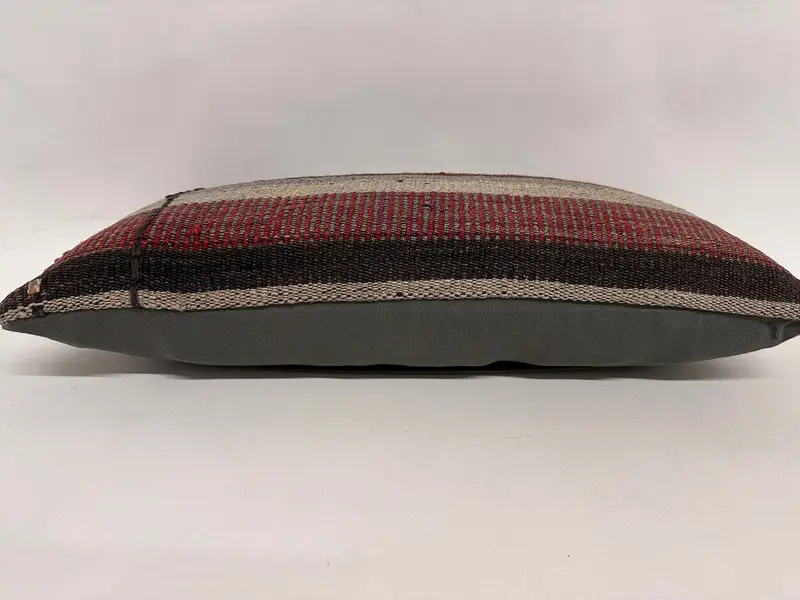Toss Cushion Case, Pillow for Couch, Vintage Kilim Throw Pillow, Pillow, Rustic Pillow Case, 12x24 Brown Cushion Cover, Antique Pillows - 5