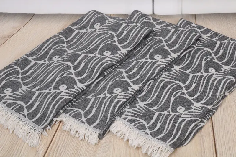 Personalized Gifts, Gift For Bride, Bachelorette Party Decorations, Lightweight Turkish towel, Scarf Towel, 70x36 Cotton Fish Design Towel - 7