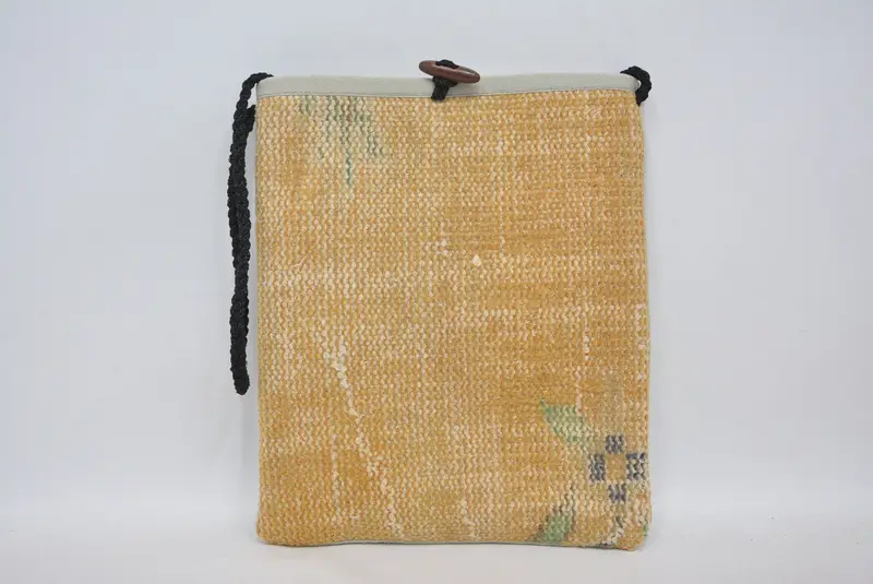 調節可能なストラップ ウール キリム バッグ、ヴィンテージ モチーフ クロスボディ キリム バッグ