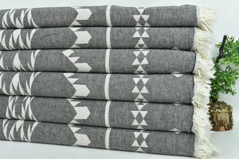 70x60 Cotton Geometric Towel, Bachelorette Large Towel, Bedspread, Personalized Blanket, Home Decor Gifts, Halloween Blanket, Woven Blanket - 4