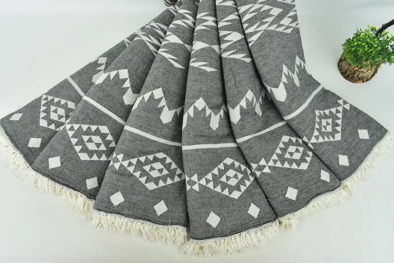 70x60 Cotton Geometric Towel, Bachelorette Large Towel, Bedspread, Personalized Blanket, Home Decor Gifts, Halloween Blanket, Woven Blanket - 5