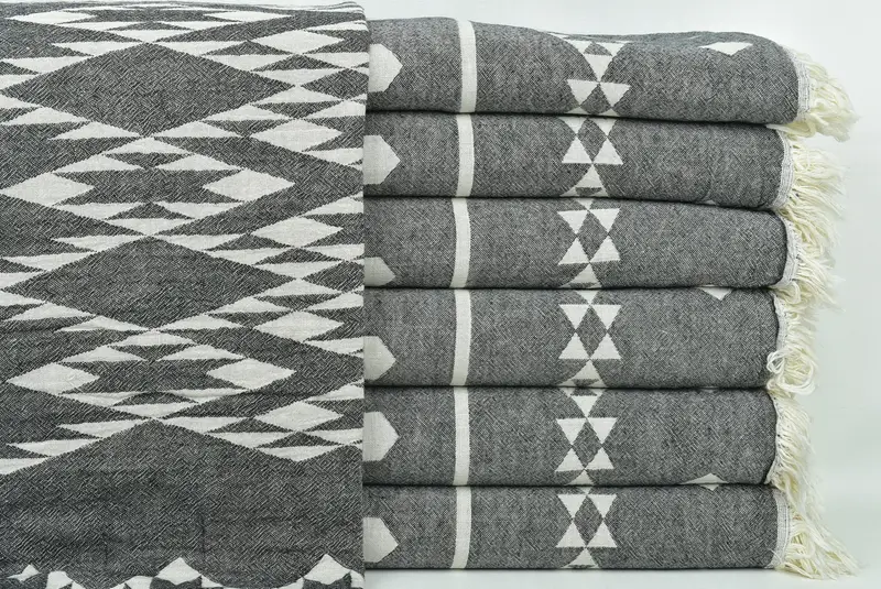 70x60 Cotton Geometric Towel, Bachelorette Large Towel, Bedspread, Personalized Blanket, Home Decor Gifts, Halloween Blanket, Woven Blanket - 2