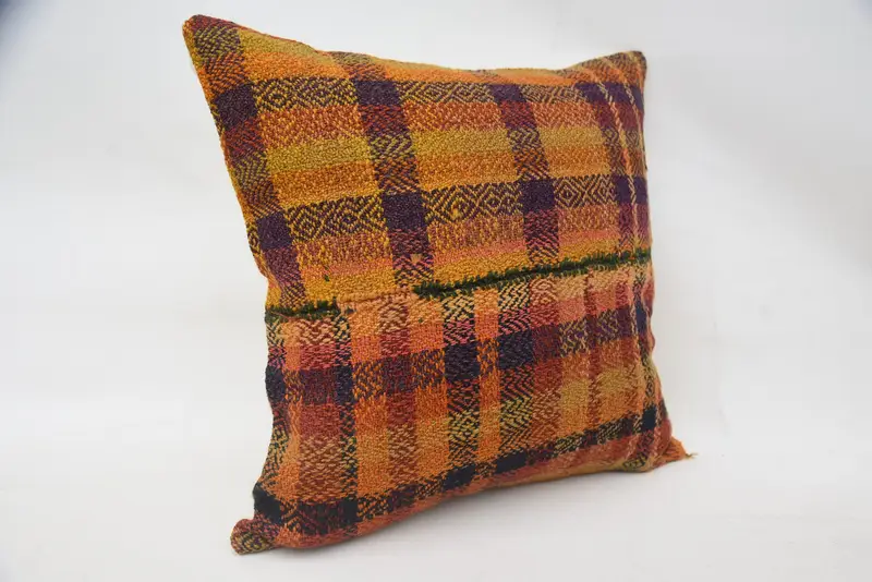 Interior Designer Pillow, Ethnic Pillow Cover Pillow Sham, Pillow, 18x18 Orange Cushion, Art Deco Pillow Cover, Kilim Pillow Cover, Gift Pillow - 2