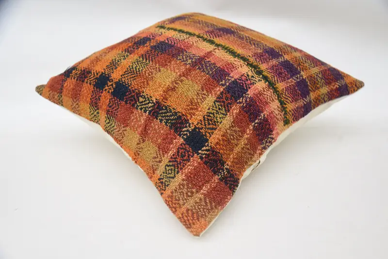 Interior Designer Pillow, Ethnic Pillow Cover Pillow Sham, Pillow, 18x18 Orange Cushion, Art Deco Pillow Cover, Kilim Pillow Cover, Gift Pillow - 6
