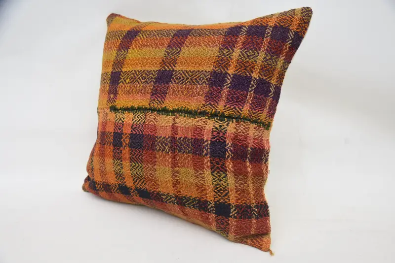 Interior Designer Pillow, Ethnic Pillow Cover Pillow Sham, Pillow, 18x18 Orange Cushion, Art Deco Pillow Cover, Kilim Pillow Cover, Gift Pillow - 3