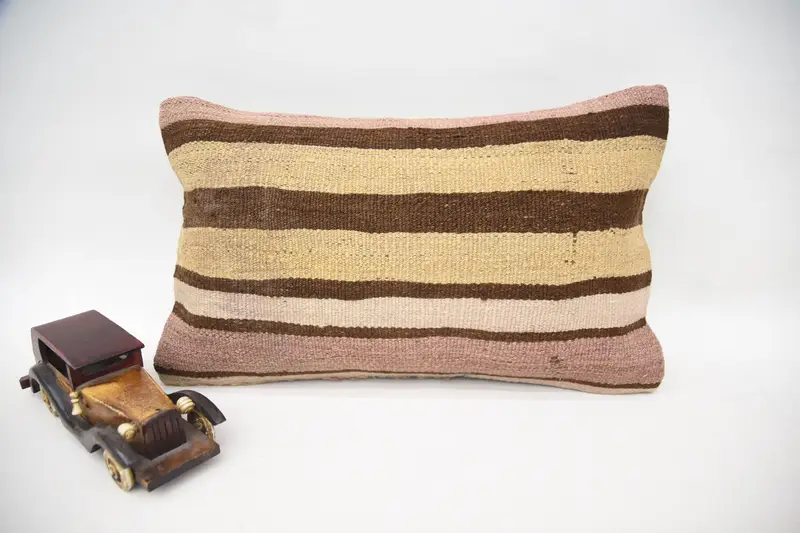 Turkish Brown Euro Sham, Gift 12x20 inch Chair Striped Pillow Cover - 1