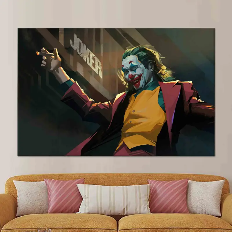抽象的なジョーカー映画キャンバス: あなたのスペースのための象徴的なアート