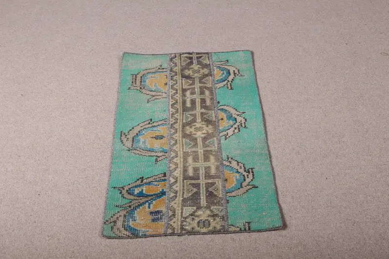 Grüner und brauner Teppich, 1,8 x 3,1 Fuß großes botanisches Design