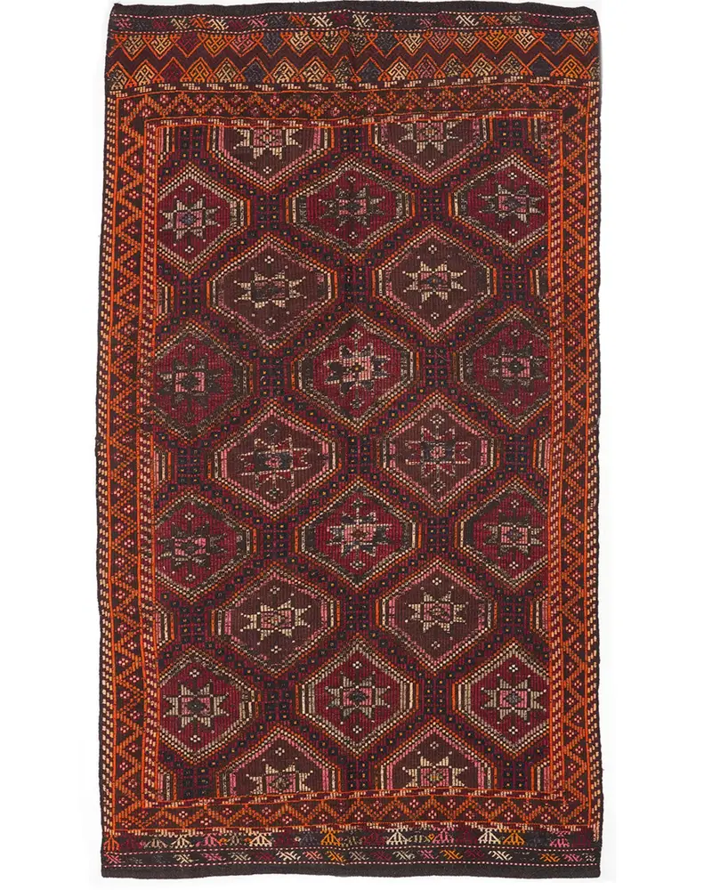 Canlı 5,1x8,9 ft Halı, Turuncu ve Kırmızılı İran Desenli