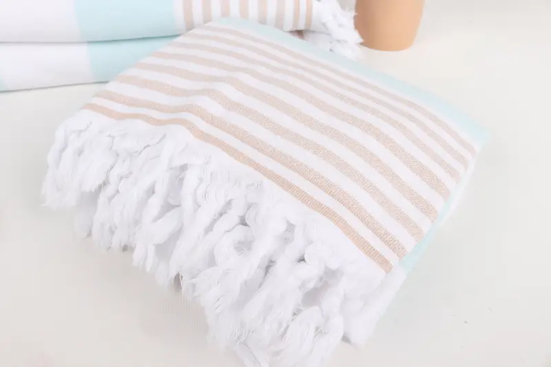 Bachelor Party Gifts, Pool Towels, Hammam towel, Turkish Towel Beach Towel, Cotton towel, Quick-Dry Beach Towel, 68x36 Cotton Striped Terry Towel - 5