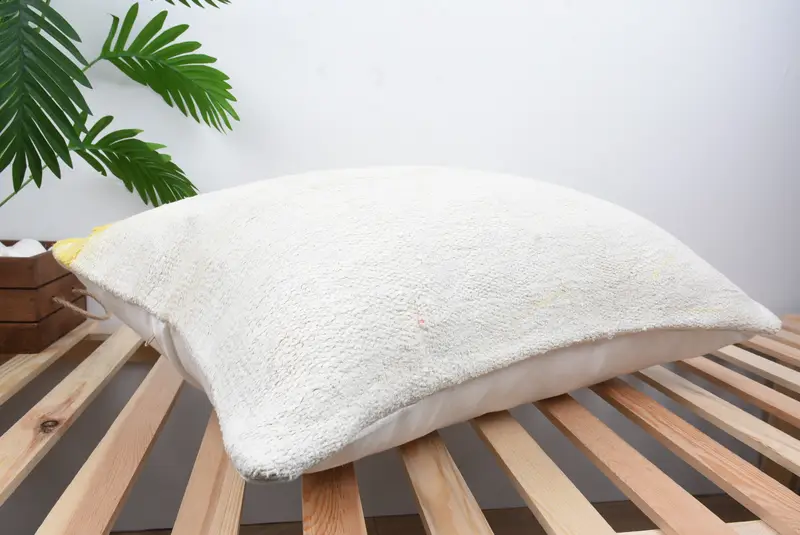 Vintage Kilim Throw Pillow, Bolster Throw Pillow Case, Pillow Case, 20x28 White Cushion Cover, Anatolian Pillow, Boho Pillow, Handmade Kilim Cushion - 6