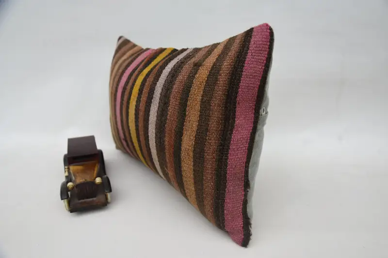 Boho Pillow, 12x20 Brown Pillow Cover, Pillow Cover, Luxury Cushion Cover, Bed Pillow, Kilim Pillow Cover, Pillow for Sofa, Turkish Bench Pillow - 3