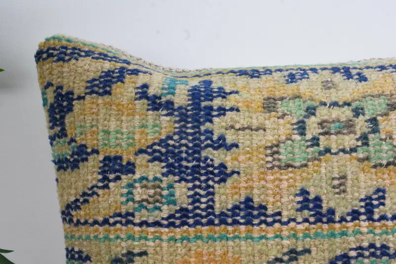 14x14 Blue Cushion Case, Turkish Pillow, Nautical Throw Cushion Case, Turkish Kilim Pillow, Cushion Cover, Gift Pillow - 2