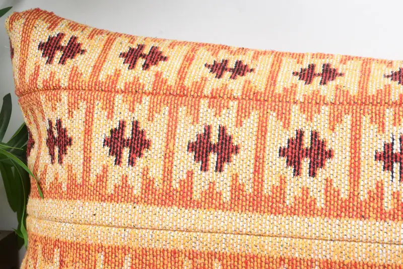 16x43 Orange Cushion Cover, Christmas Cushion, Cushion Cover, Aztec Cushion, Turkish Kilim Pillow, Handmade Kilim Cushion, Home Decor Pillow - 2
