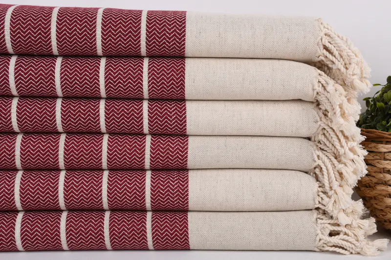 Holiday Towel, Spa Gift Towel, Xmas Gifts, Travel towel, Personalized Turkish Towel, 68x40 Linen Zig zag Towel, Bachelorette Party Gifts Bridesmaids - 2
