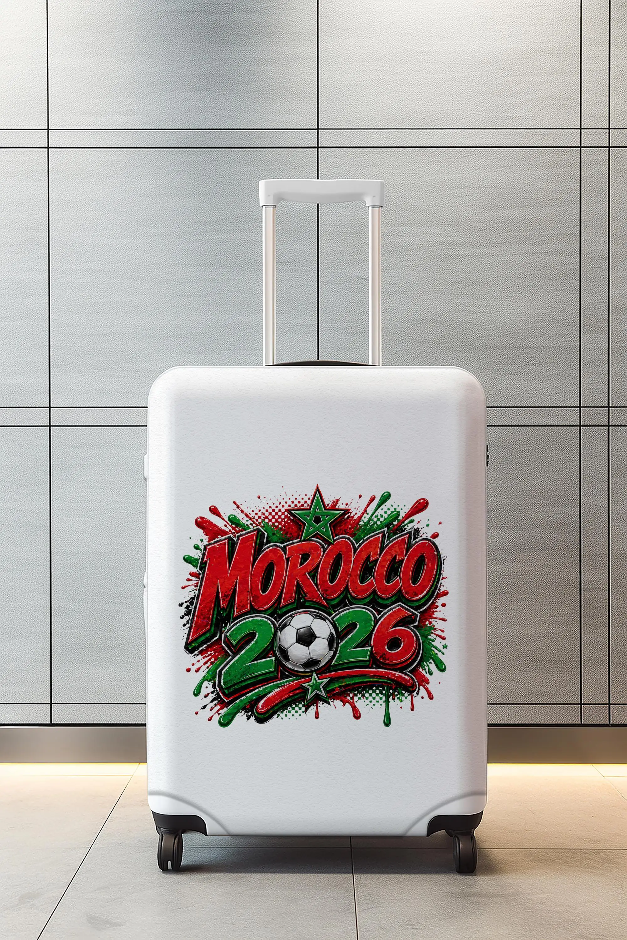 Fußball-Fan-Gepäckhülle, 2026 Marokko Fußball-Kofferschutz, Sport-Reisehülle - 1