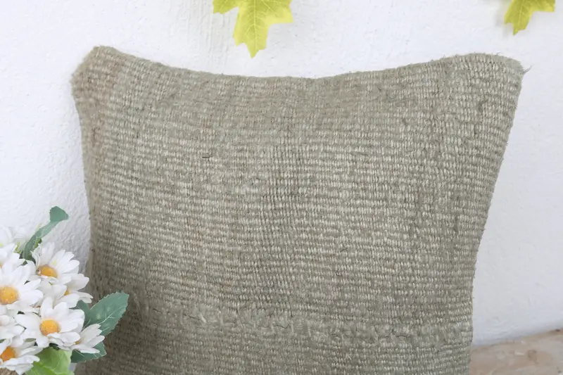 Pillow, Muted Pillow Case, 12x12 Brown Pillow Case, Gift Pillow, Handmade Kilim Cushion, Wholesale Pillow Sham, Ethnical Kilim Rug Pillow - 5