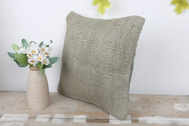 Pillow, Muted Pillow Case, 12x12 Brown Pillow Case, Gift Pillow, Handmade Kilim Cushion, Wholesale Pillow Sham, Ethnical Kilim Rug Pillow - 4