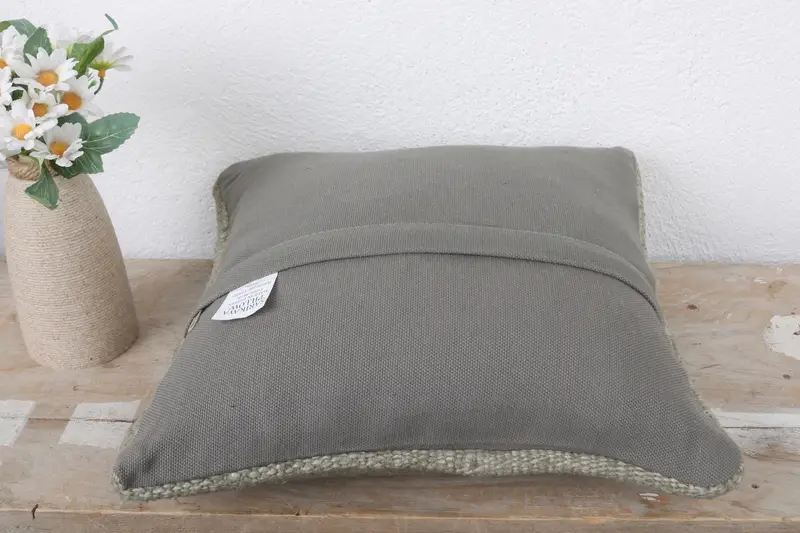 Pillow, Muted Pillow Case, 12x12 Brown Pillow Case, Gift Pillow, Handmade Kilim Cushion, Wholesale Pillow Sham, Ethnical Kilim Rug Pillow - 7